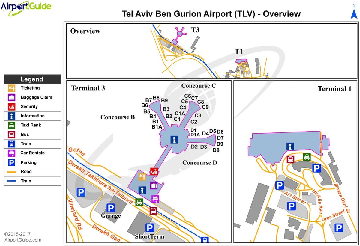 tlv airport 지도