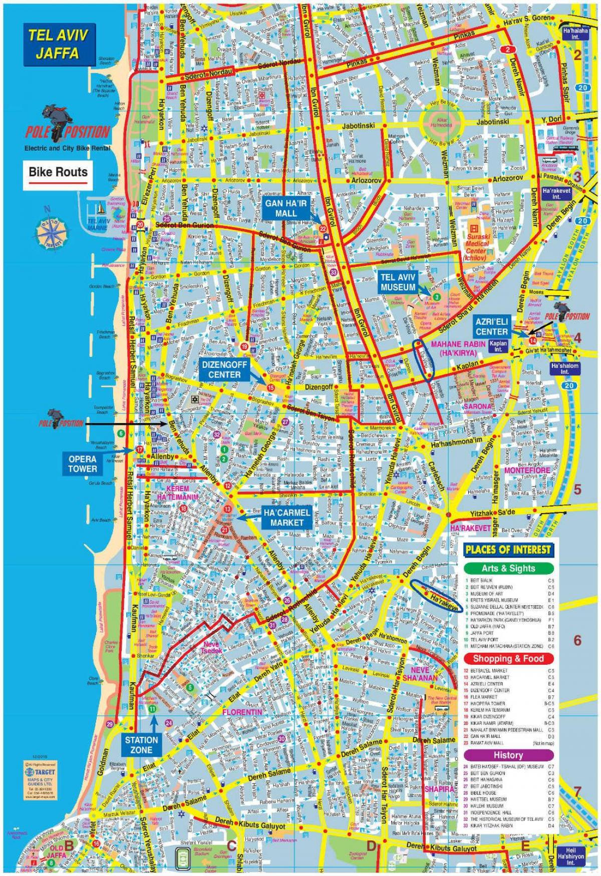 지도 텔아비브의 자전거